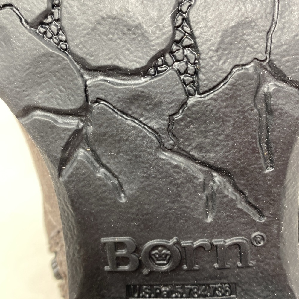 NWOB Born Elia Zippered Distressed Chocolate Suede Buckle Boots - Picture 10 of 11